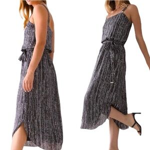 White House Black Market Black and White Midi Dress